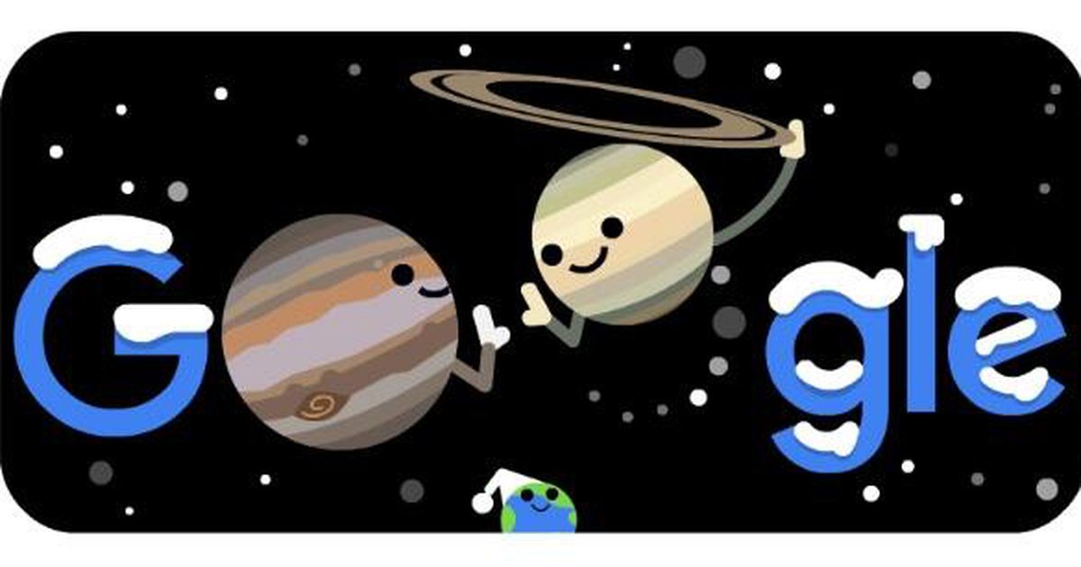 Google Doodle evidenzia la meravigliosa congiunzione di Giove e Saturno